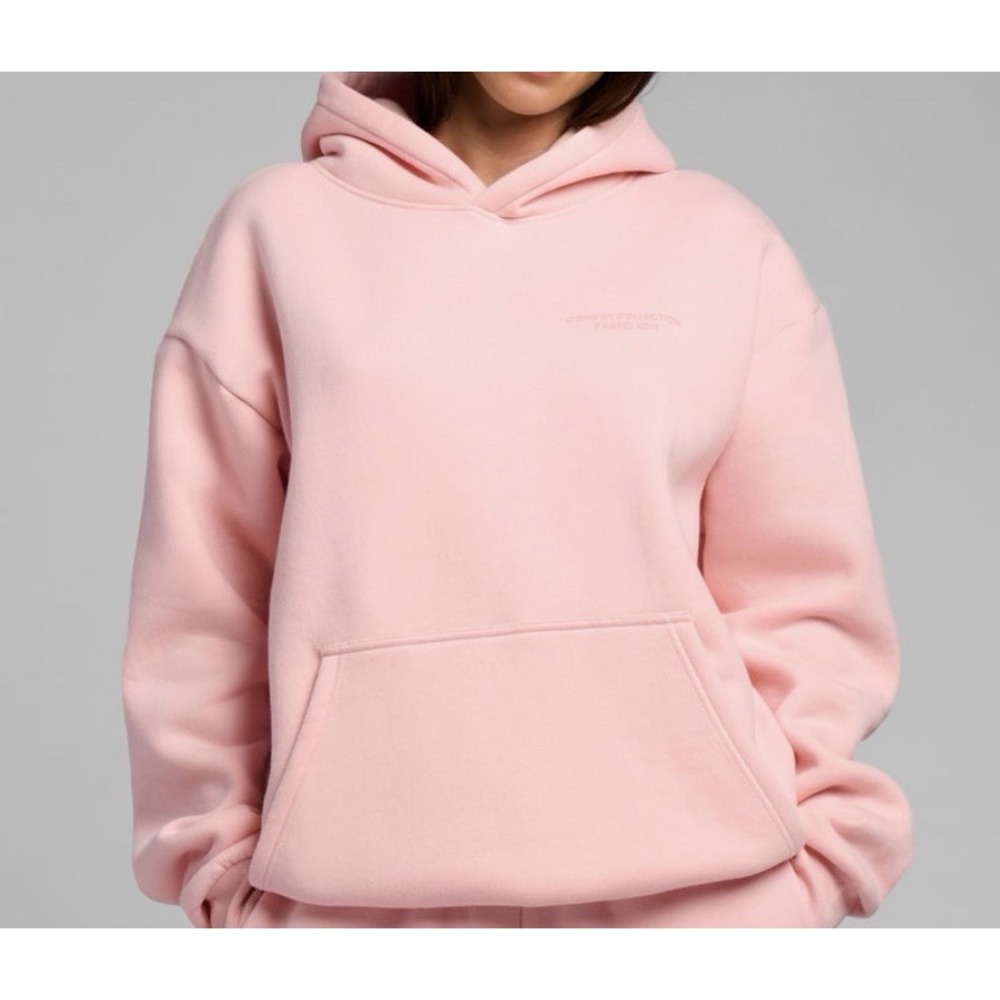 NWT Comfrt Collection Pastel Edit Pink Hoodie Size M Cotton Blend Unisex anxiety